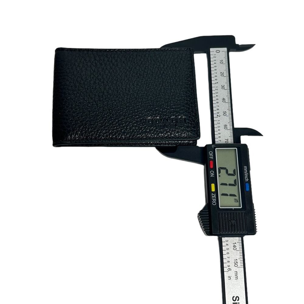 Coach Compact Billfold Wallet in Gunmetal/Black - Picture 3 of 6